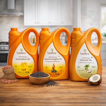 Sareera Cold Pressed Groundnut + Sesame(Gingelly) + Coconut Oil - 5 Ltr