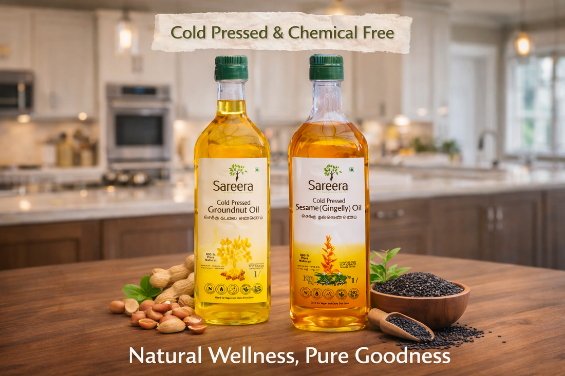 Sareera Cold Pressed Groundnut + Sesame(Gingelly) Oil - 1Ltr