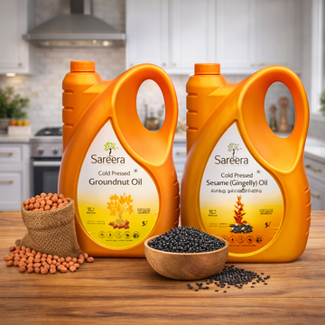 Sareera Cold Pressed Groundnut + Sesame(Gingelly) Oil - 5 Ltr