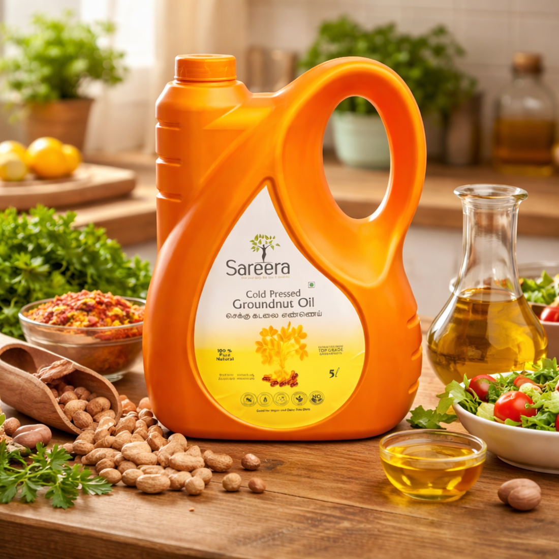 Sareera Cold Pressed Groundnut Oil - 5 Ltr