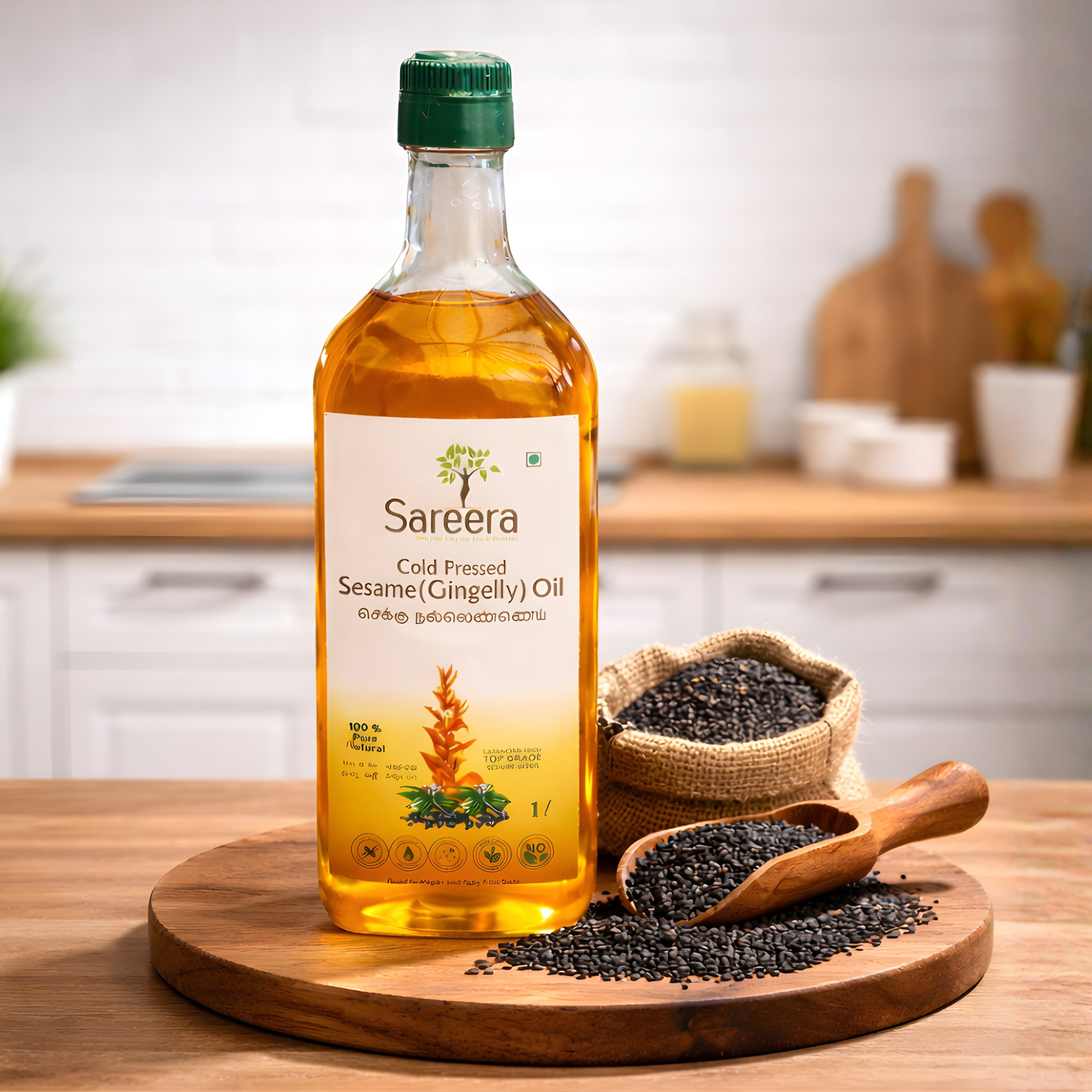 Sareera Cold Pressed Sesame(Gingelly) Oil - 1 Ltr