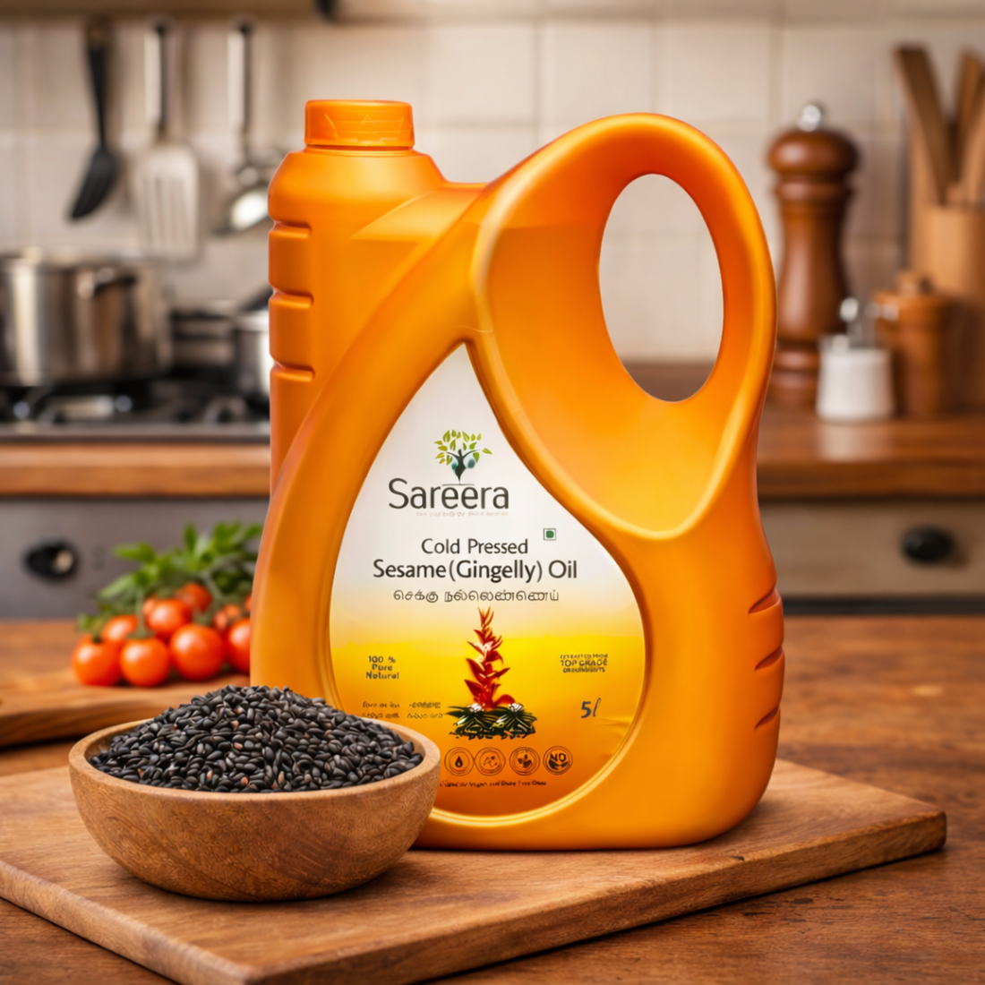 Sareera Cold Pressed Sesame(Gingelly) Oil - 5 Ltr