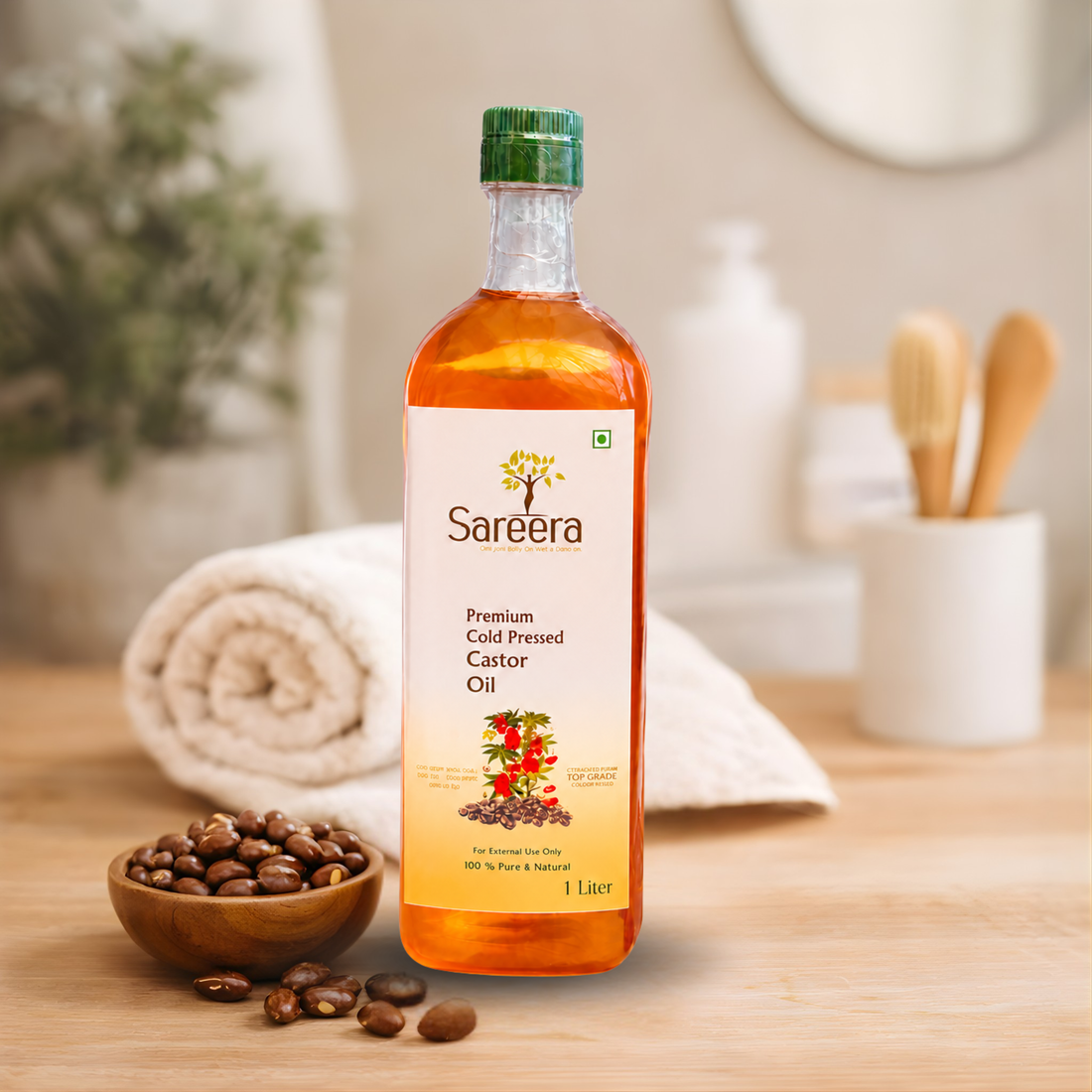 Sareera Cold Pressed Castor Seed Oil - 1 Ltr