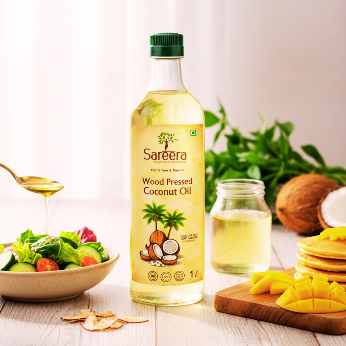 Sareera Wood Pressed Coconut Oil - 1 Ltr
