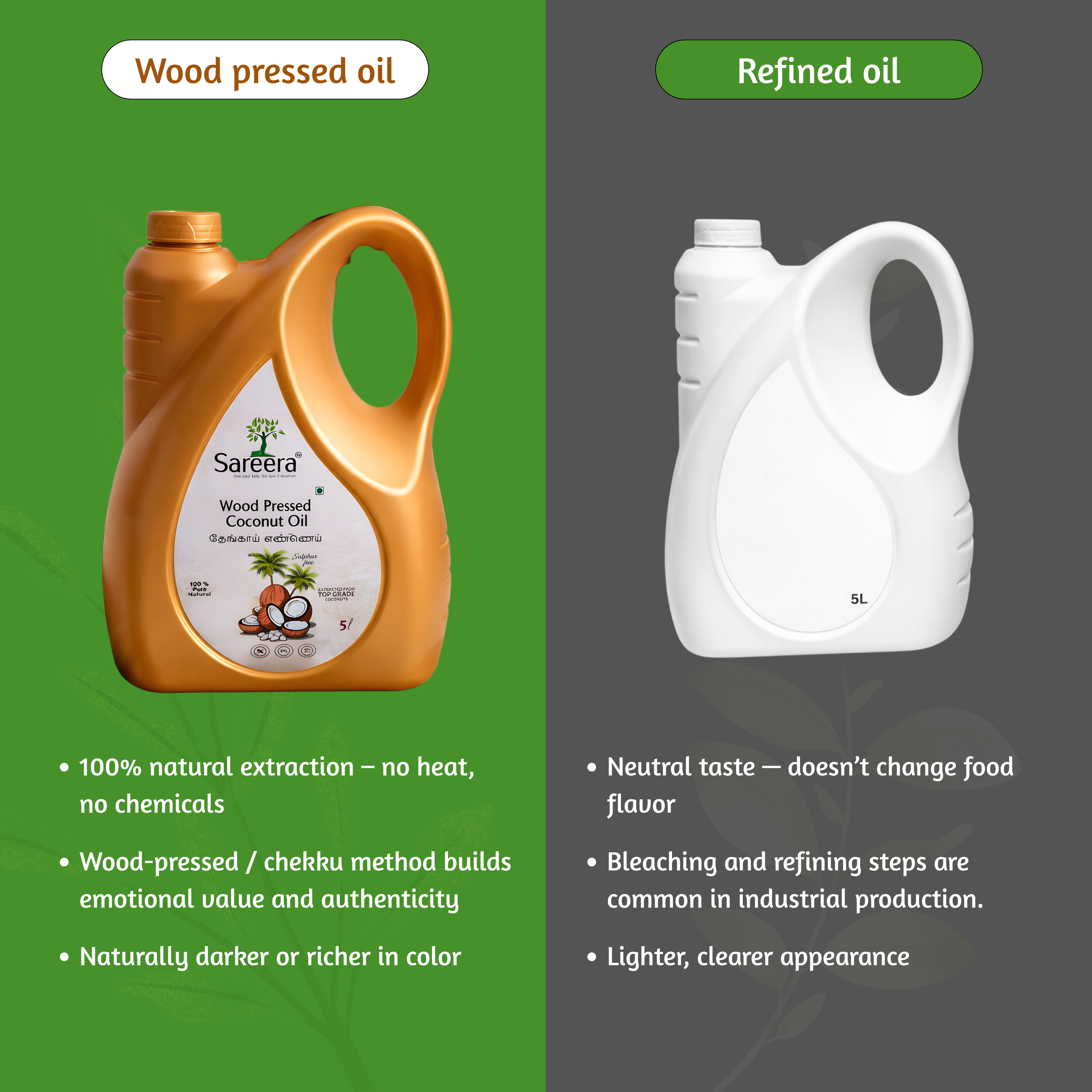 Sareera Wood Pressed Coconut Oil - 5 Ltr