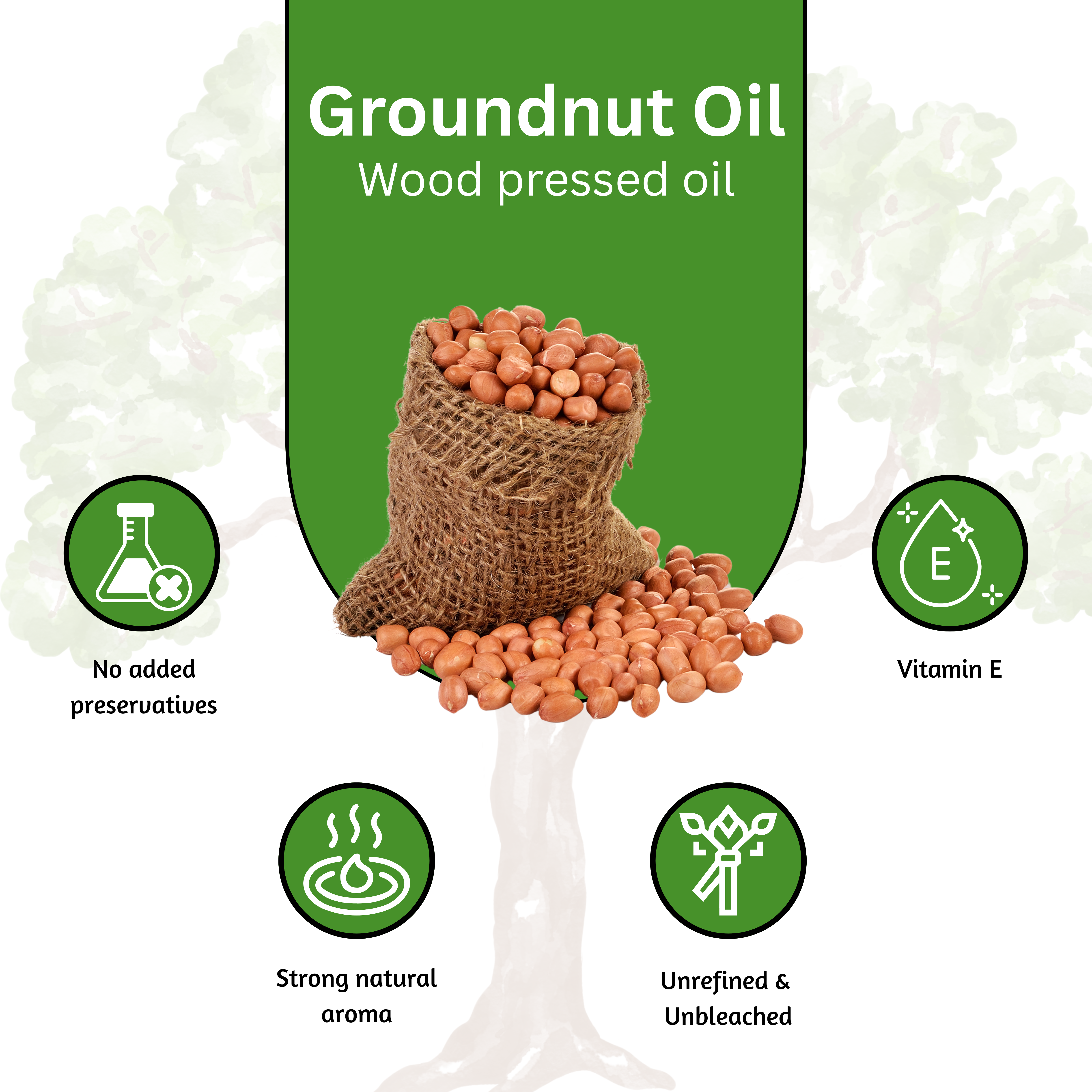 Sareera Wood Pressed Groundnut Oil - 5 Ltr