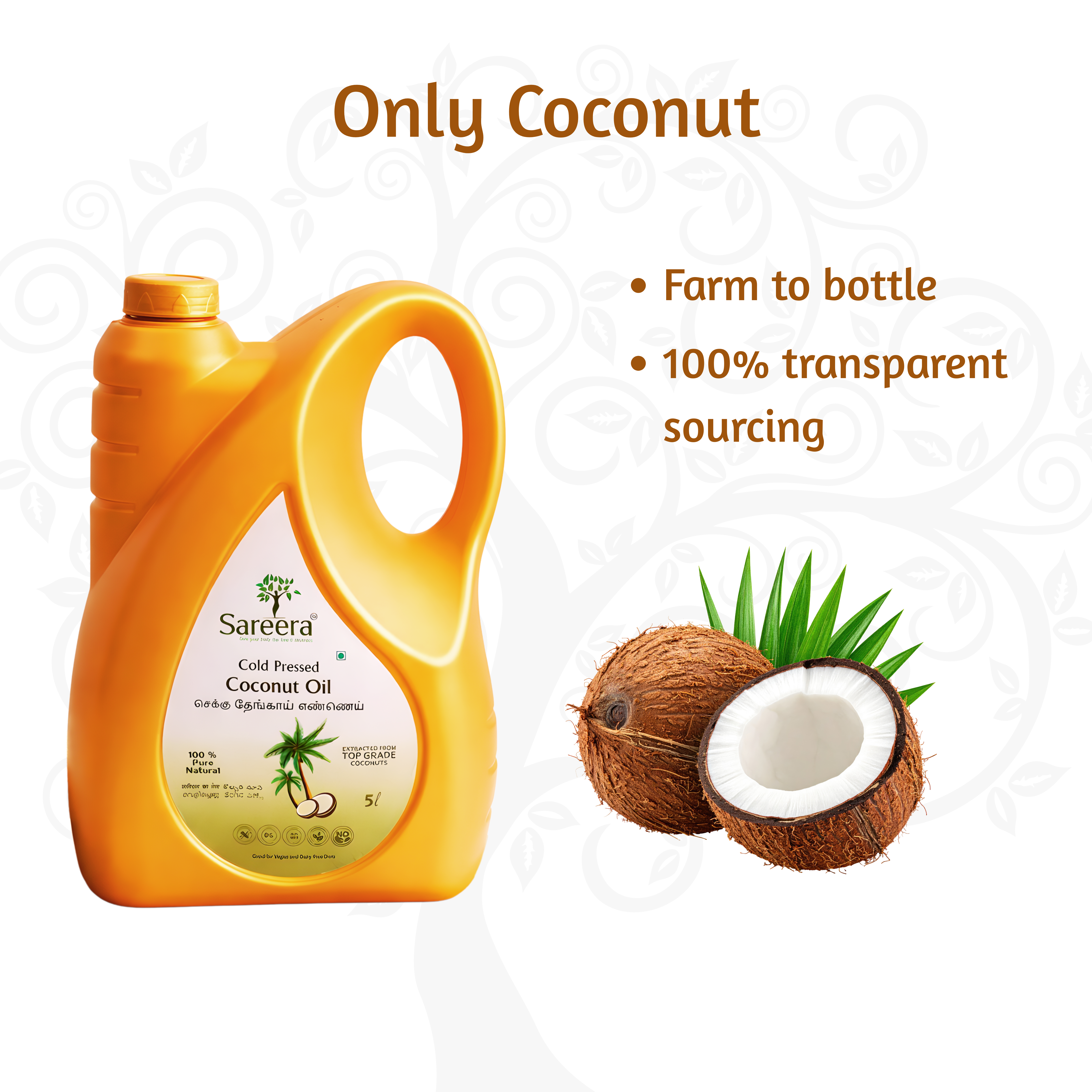 Sareera Cold Pressed Coconut Oil - 5 Ltr