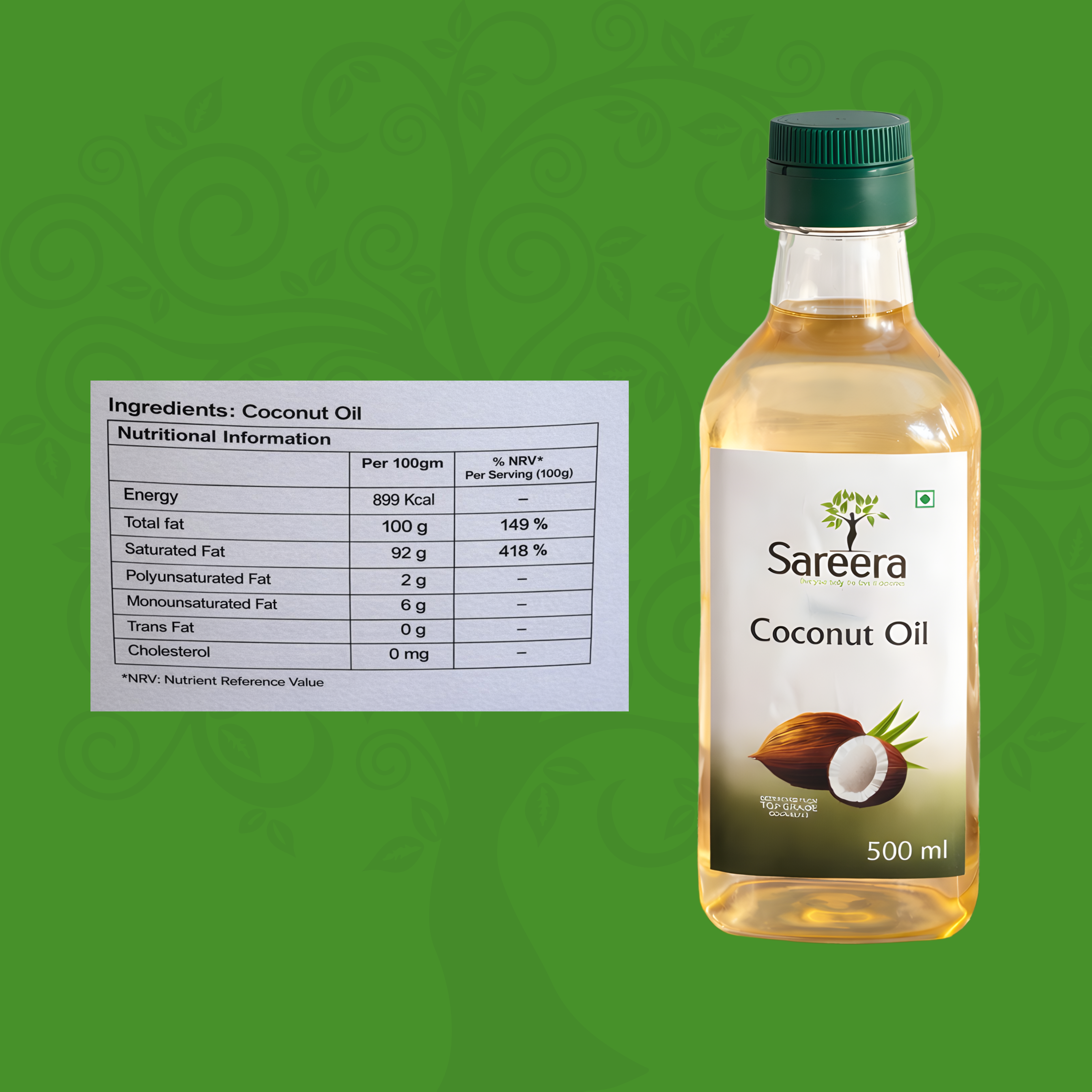 Sareera Cold Pressed Coconut Oil - 500 ML