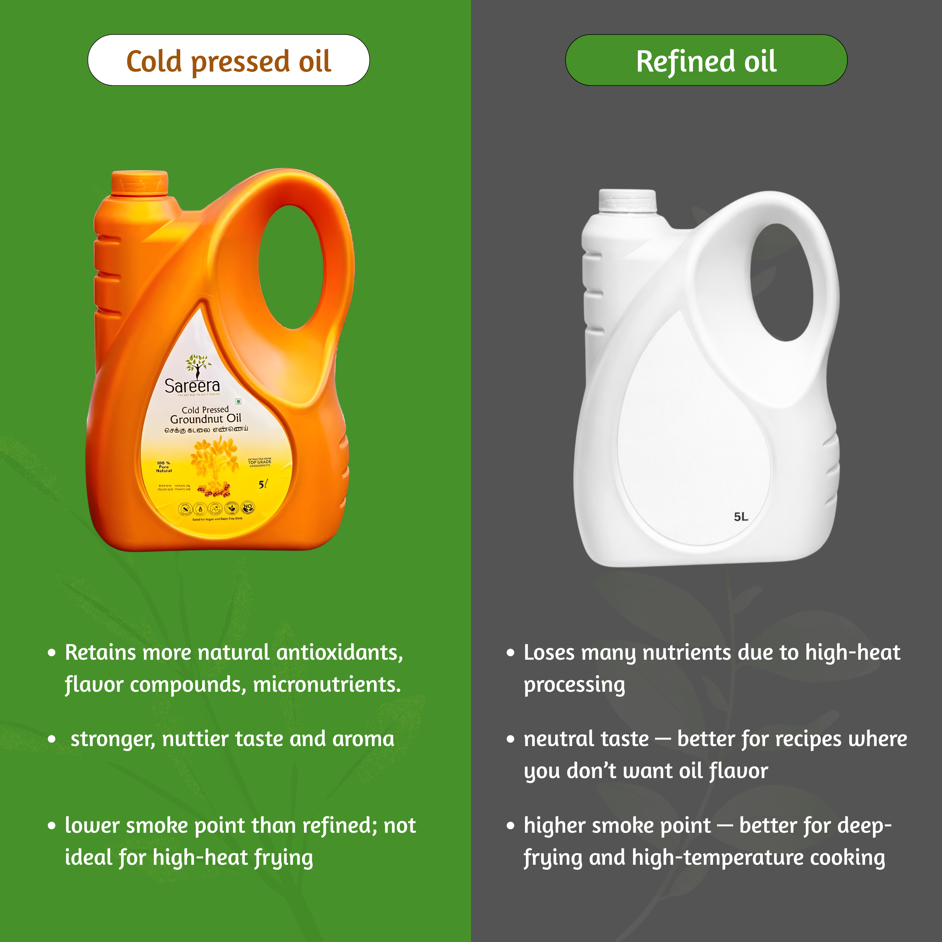 Sareera Cold Pressed Groundnut Oil - 5 Ltr