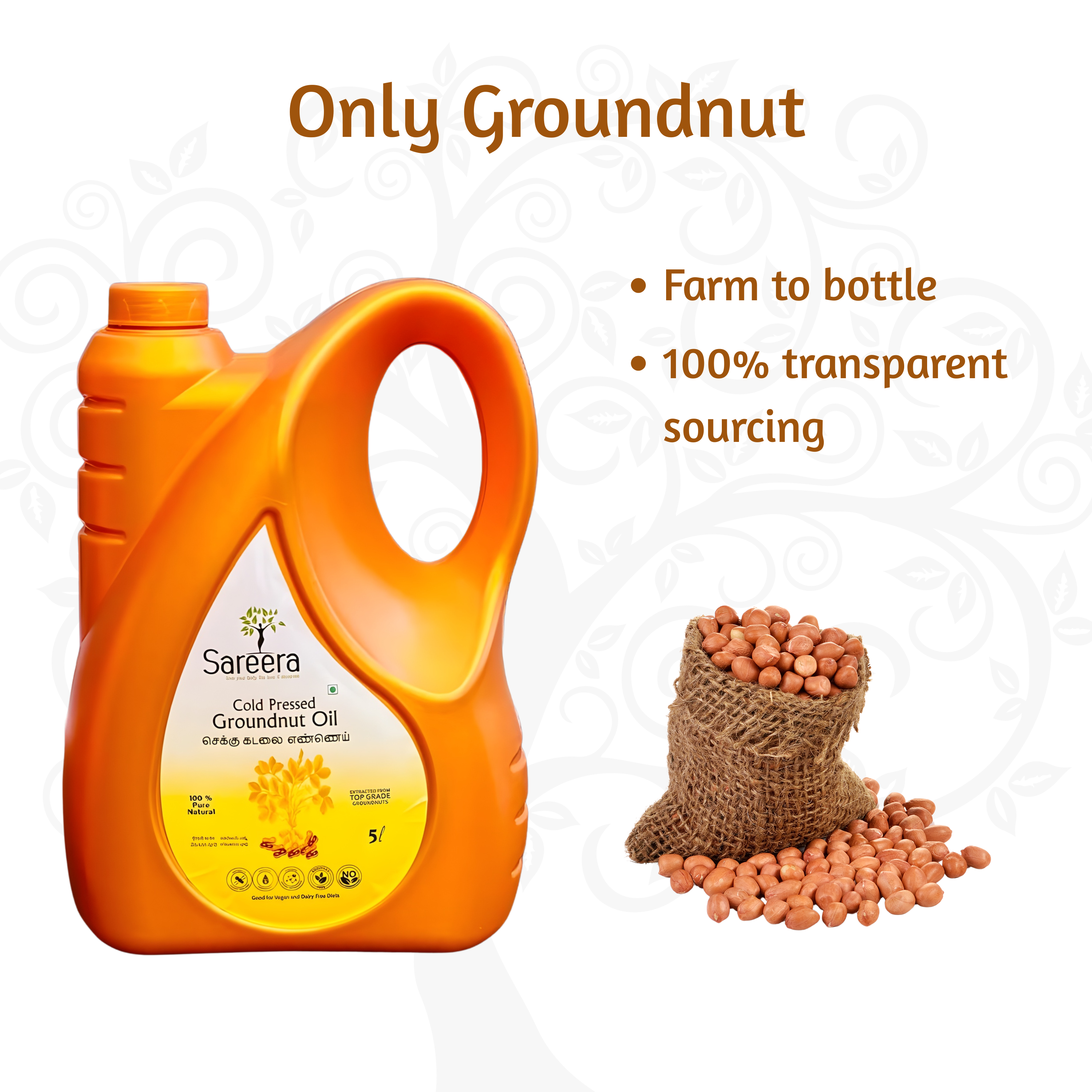 Sareera Cold Pressed Groundnut Oil - 5 Ltr