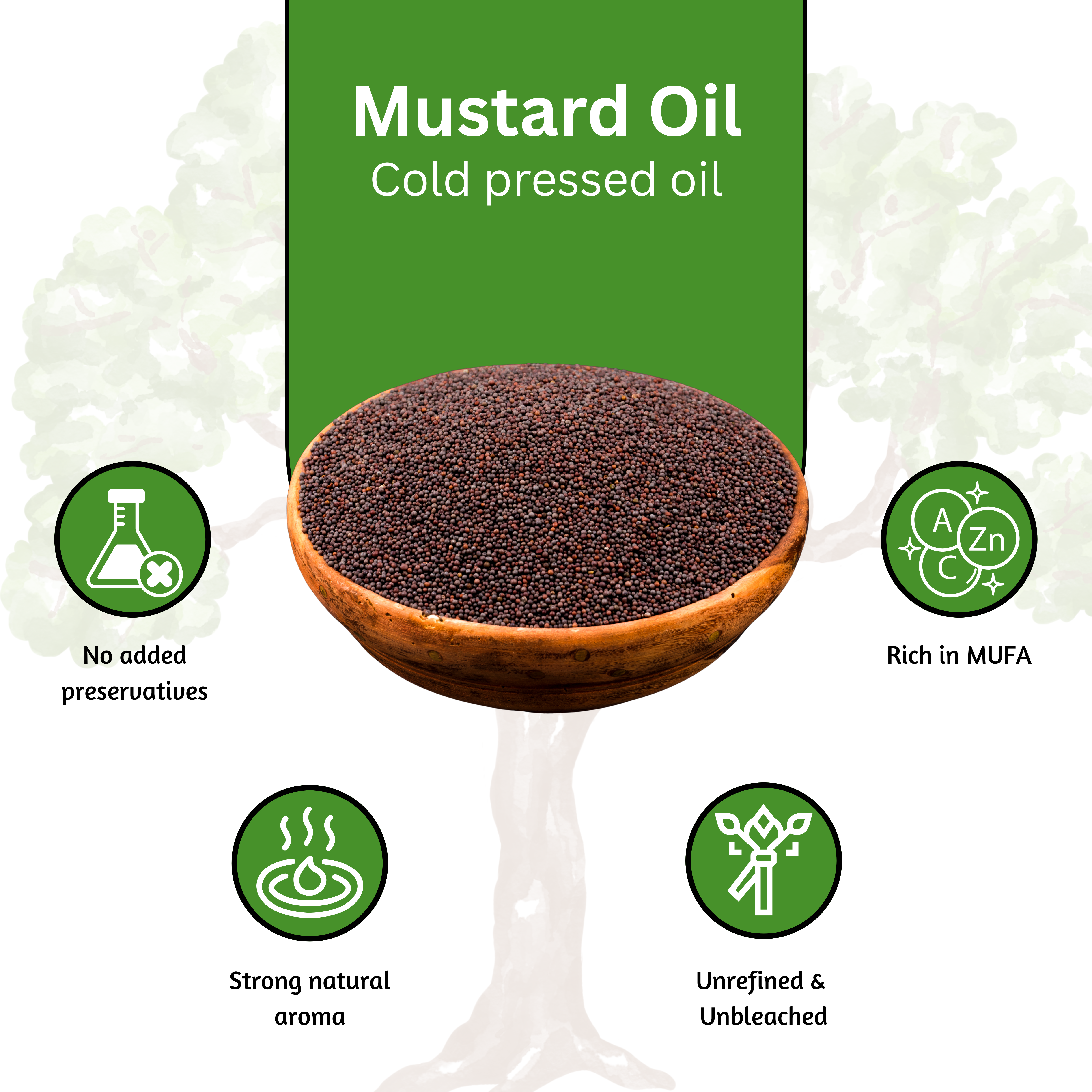 Sareera Cold Pressed Mustard Oil - 5 Ltr