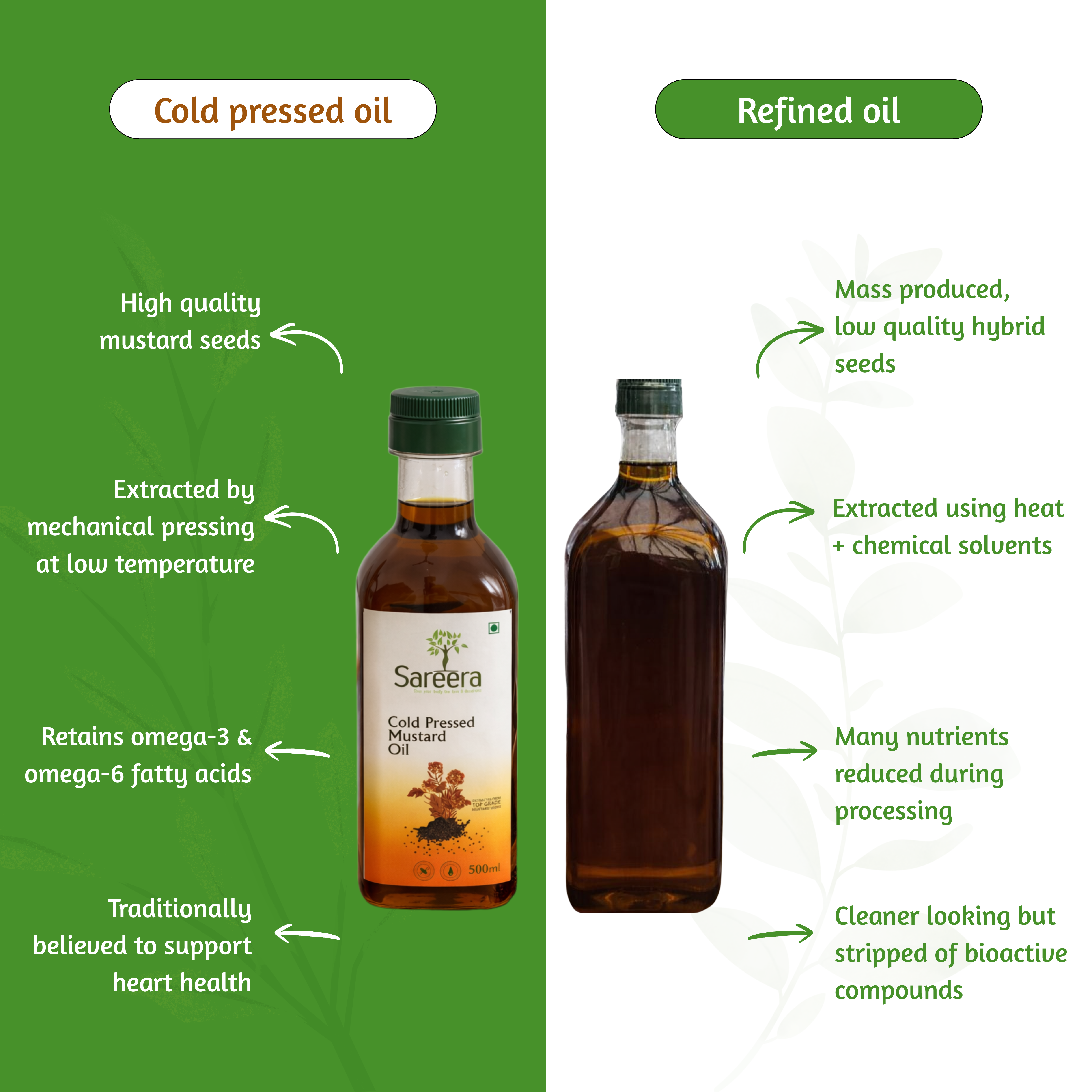 Sareera Cold Pressed Mustard Oil - 500 ML