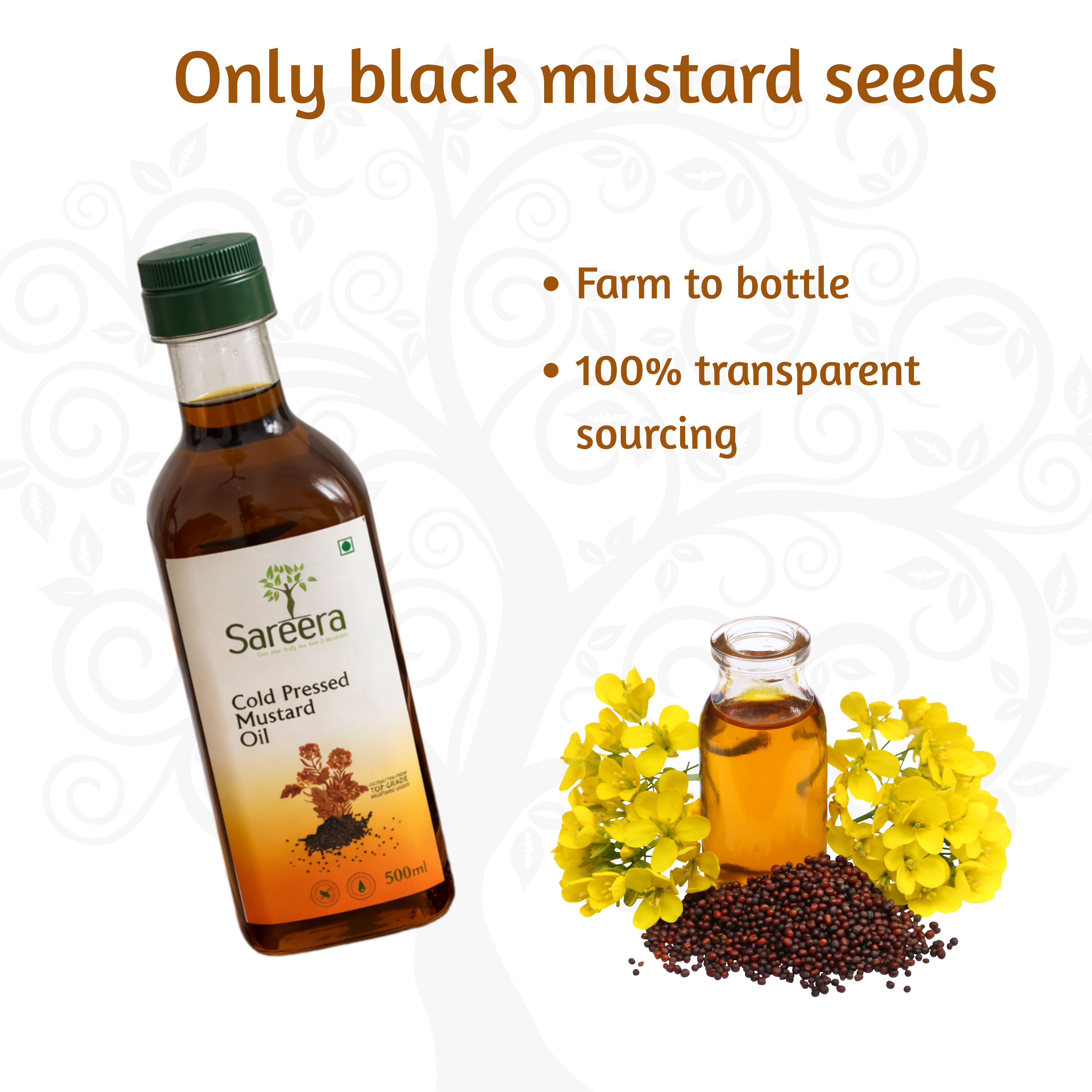 Sareera Cold Pressed Mustard Oil - 500 ML