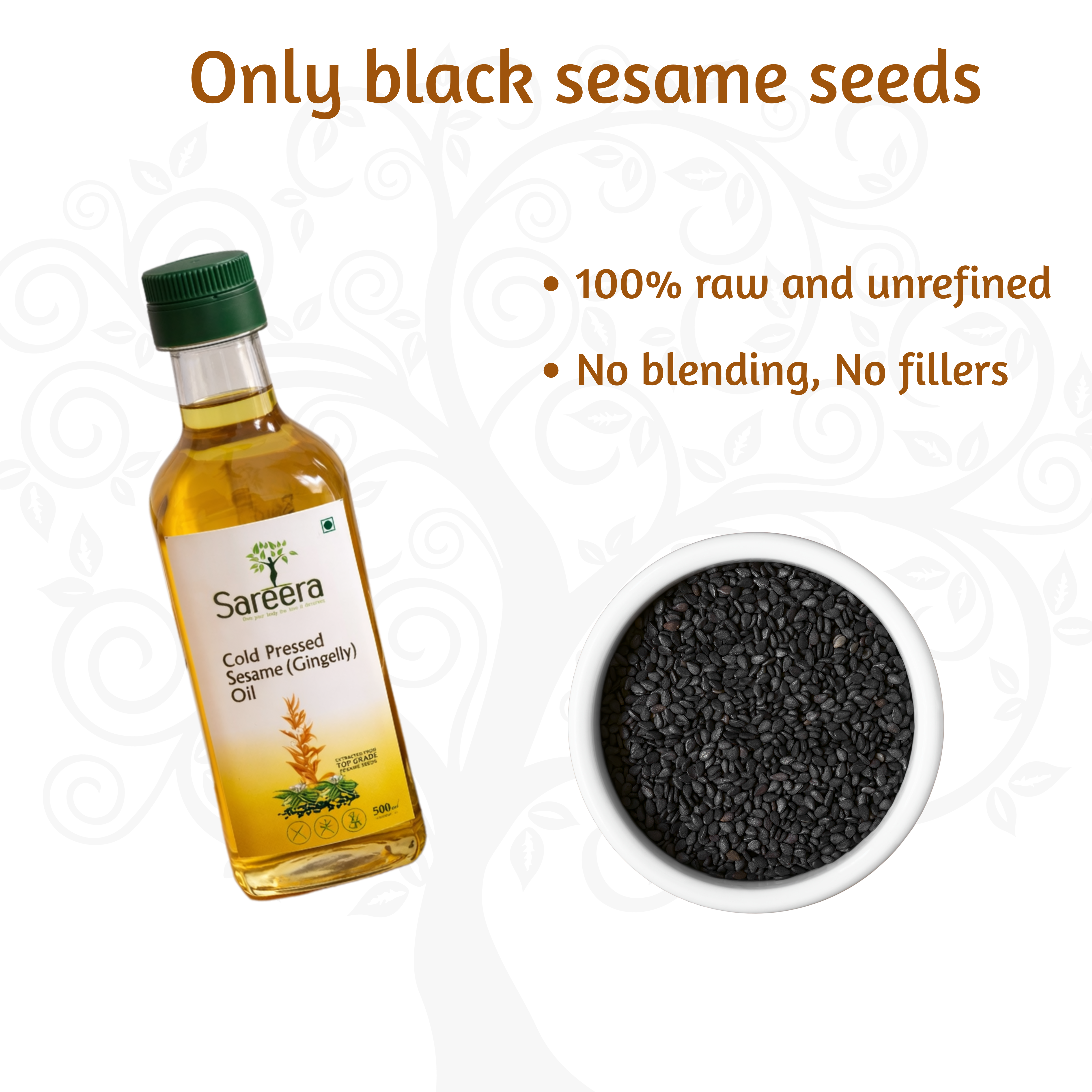 Sareera Cold Pressed Sesame(Gingelly) Oil - 500 ML